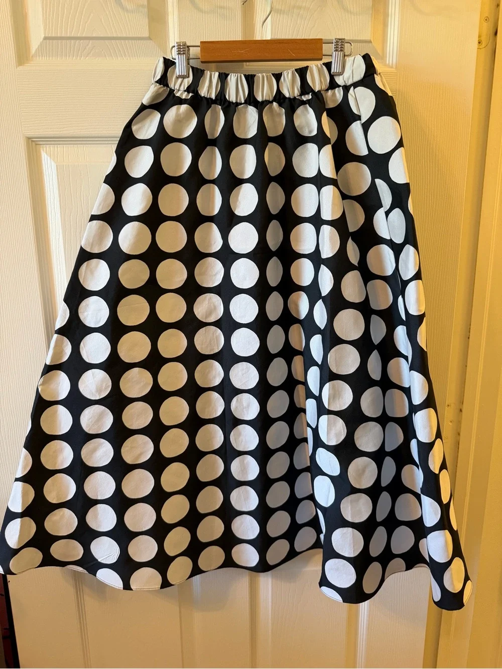 kate spade Black and White Polka Dot Midi Skirt